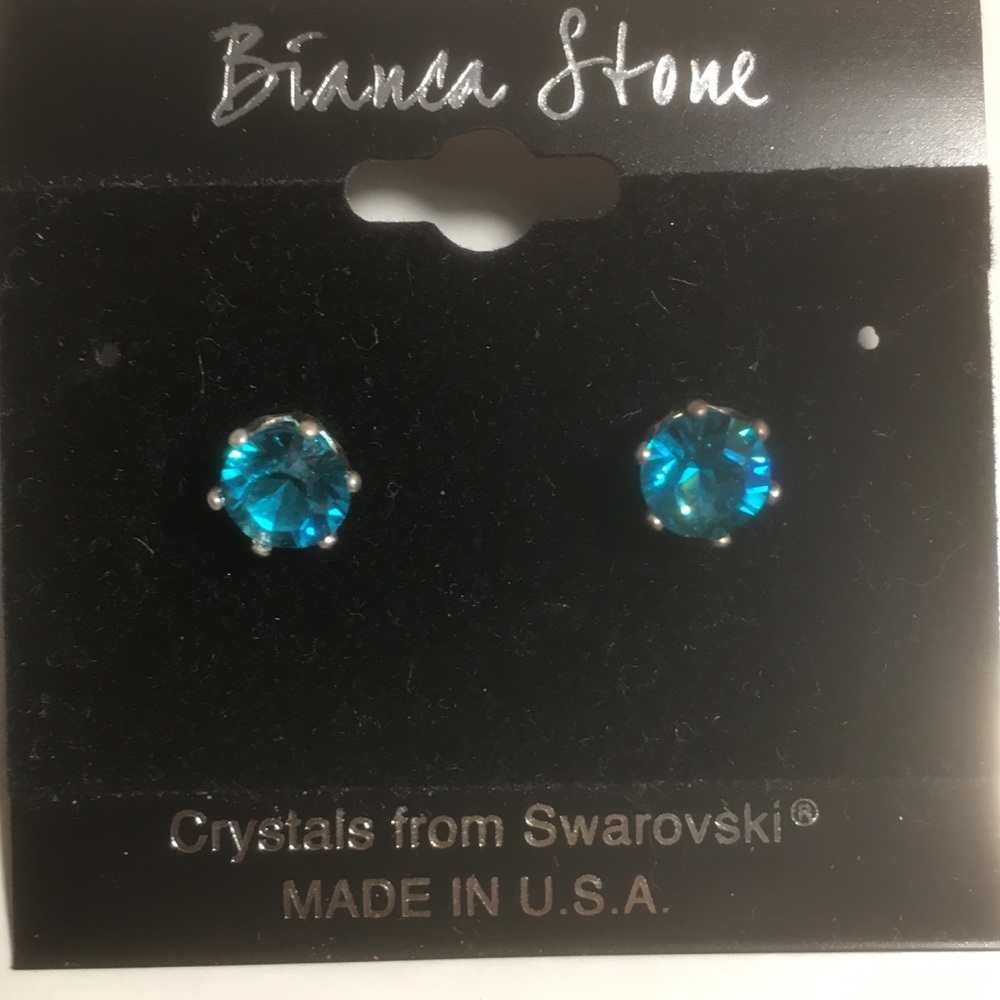 925 swarovski London Blue Earrings